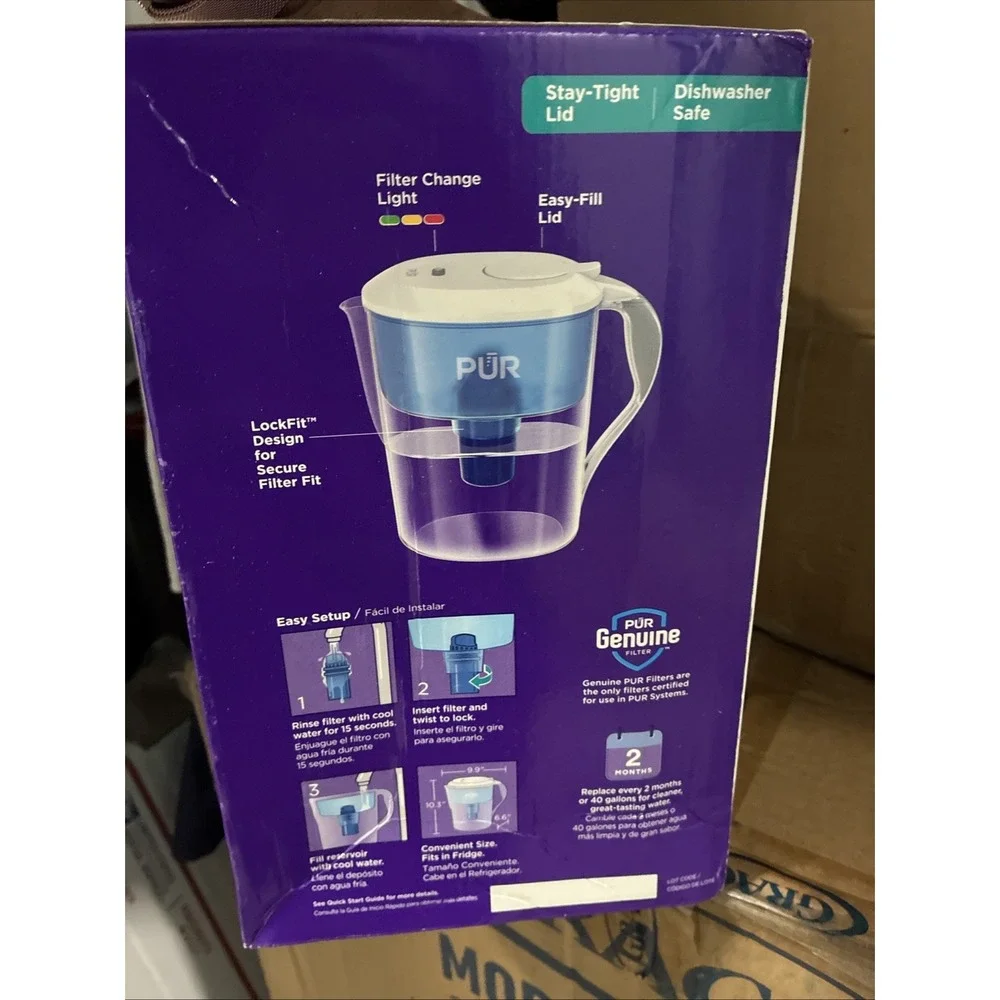 PUR 11 Cup Water Filter Pitcher Blue White NSF Certified 2 in 1 Filtration New